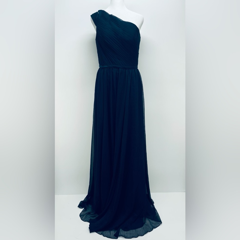 Angelina One-Shoulder Navy Prom Dress